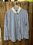 PreLoved- Gordan Smith Blue/White Stripped Long Sleeve Shirt- 16
