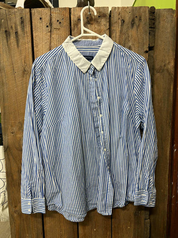 PreLoved- Gordan Smith Blue/White Stripped Long Sleeve Shirt- 16