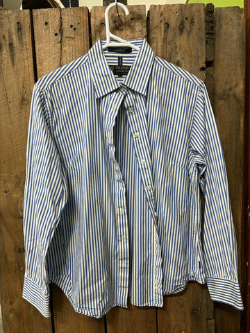 PreLoved- Pilbara Blue/White Stripped Long Sleeve Shirt-16