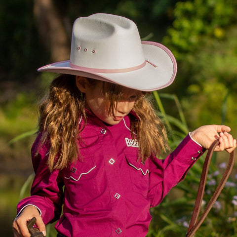 Cheyenne - Kids Pink Trim Western Hat