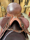 Second Hand - Leather Stock Saddle Tan - 16.5inch #51