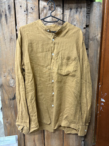 PreLoved- Ladies Tan Linen Shirt- M