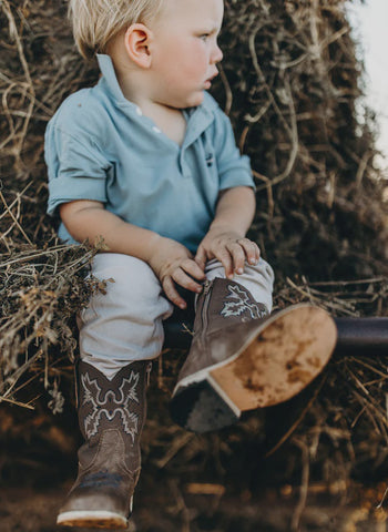 Baxter - Junior Western Toddler Boots - Midnight Blue