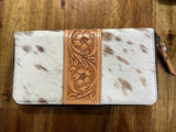 Tooling Leather Cowhide Zippered Wallet - Salta