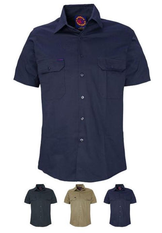 Open front short sleeve shirt