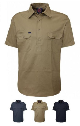 Closed Front Short Sleeve Shirt