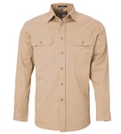 Pilbara UPF50+ Open Front Full Button - Long Sleeve Work Shirts - Men's