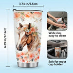 Horse Flowers - Coffee 20oz Stainless Steel Tumbler / Mug