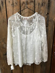 Preloved - Living Doll White Mesh Shirt - Size 8