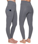 Pippa Pro - Steel Grey Horse Riding Tights with Phone Pocket