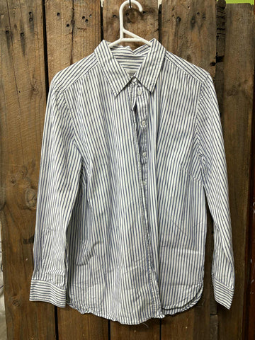 PreLoved- Perri Cutten Long Sleeve Shirt Blue/White Striped- 16