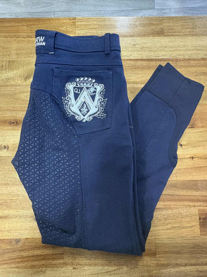 PreLoved- QJRW Equestrian Navy Breeches- 12