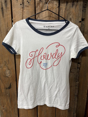 PreLoved- Ladies White Ariat T-Shirt - M