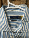 PreLoved- Ralph Lauren Blue/White stripped Long Sleeve Shirt