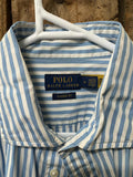 PreLoved- Ralph Lauren Blue/White stripped Long Sleeve Shirt