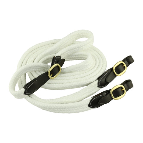 McAlister - Red Centre Cotton Reins with Brass Fittings