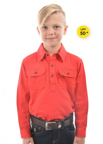 Thomas Cook - Kids Heavy Cotton Drill Half Placket L/S shirt