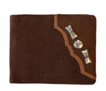Wallet - Leather - Suede Distressed - Silver Concho & Arrows - Square