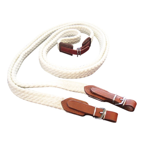McAlister - Red Centre Cotton Reins with Stainless Steel Fittings