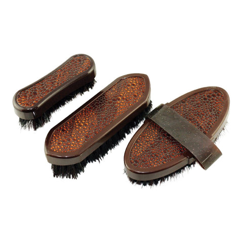 Leather Look Embossed Brush Set Of 3