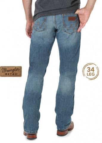 Wrangler - Mens Retro Slim Straight Jean - 34" Leg
