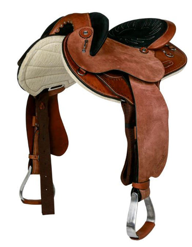 Syd Hill - Gibson Half Breed Saddle, Roughout Leather - SHXP Adjustable Tree and Panels