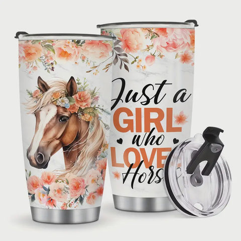 Horse Flowers - Coffee 20oz Stainless Steel Tumbler / Mug