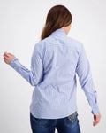 Navy Stripe Ruffle Shirt