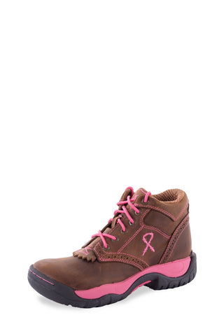 WOMENS PINK RIBBON ALL AROUND LACE UP