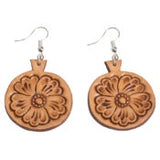 Tooled Round Drop Earrings