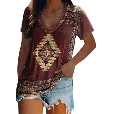 Aztec Womens V Neck S/Sleeve Shirt